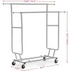 Heavy Duty Double Bar Clothes Hanging Garment Rack on Lockable Wheels