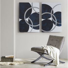 Silver Foil Abstract 2-piece Canvas Wall Art Set