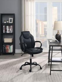 OFFICE CHAIR in Black Faux Leather