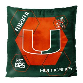 Miami OFFICIAL NHL "Connector" Double Sided Velvet Pillow; 16" x 16"