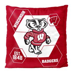 Wisconsin OFFICIAL NHL "Connector" Double Sided Velvet Pillow; 16" x 16"