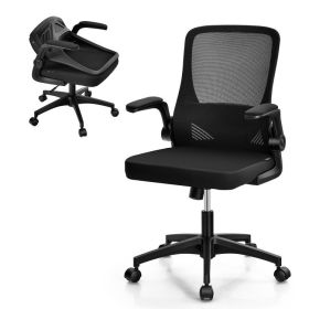 Swivel Mesh Office Chair with Foldable Backrest and Flip-Up Arms