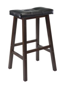 Mona 29" Cushion Saddle Seat Stool; Black; Faux Leather; RTA