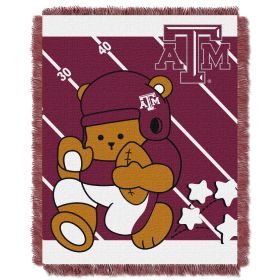 Texas A & M OFFICIAL Collegiate "Half Court" Baby Woven Jacquard Throw