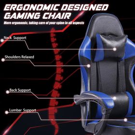 Ergonomic Gaming Chair with Footrest, PU Leather Video Game Chairs for Adults, Reclining Gamer Chair Office Chair with Lumbar Support