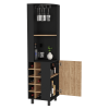 Corner Bar Cabinet Cleveland, Living Room, Black / Pine