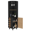 Corner Bar Cabinet Cleveland, Living Room, Black / Pine