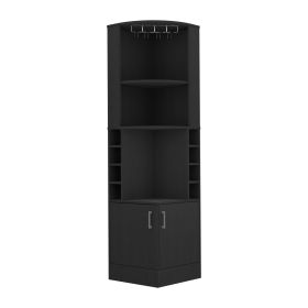 Corner Bar Cabinet Atanasio, Living Room, Black