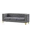 {Contact us for 3D modeling} Velvet Sofa for Living Room,Buttons Tufted Square Arm Couch, Modern Couch Upholstered Button and Metal Legs, Sofa Couch f