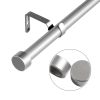 Window Single Curtain Rod- Adjustable sizes: 88"-132",Silver