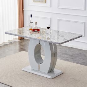 Modern simple and luxurious grey imitation marble grain dining table rectangular Office table.Computer Table.Game desk .desk.For dining room