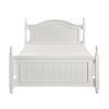 Classic White Finish 1pc Full Size Poster Bed Wooden Traditional Bedroom Furniture Unique Style Headboard Footboard