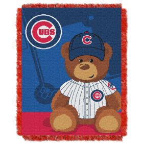 Cubs OFFICIAL Major League Baseball; "Field Bear" Baby 36"x 46" Triple Woven Jacquard Throw by The Northwest Company