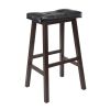 Mona 29" Cushion Saddle Seat Stool; Black; Faux Leather; RTA