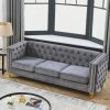 {Contact us for 3D modeling} Velvet Sofa for Living Room,Buttons Tufted Square Arm Couch, Modern Couch Upholstered Button and Metal Legs, Sofa Couch f