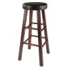 Maria 2-Pc Cushion Seat Bar Stool Set; Espresso & Walnut