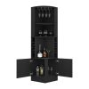 Corner Bar Cabinet Atanasio, Living Room, Black