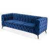 84.06" Inch Width Traditional Square Arm removable cushion 3 seater Sofa