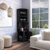 Corner Bar Cabinet Atanasio, Living Room, Black