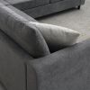 91*91" Modern Upholstered Living Room Sectional Sofa, L Shape Furniture Couch with 3 Pillows