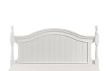 Classic White Finish 1pc Full Size Poster Bed Wooden Traditional Bedroom Furniture Unique Style Headboard Footboard