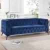 84.06" Inch Width Traditional Square Arm removable cushion 3 seater Sofa