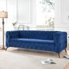 84.06" Inch Width Traditional Square Arm removable cushion 3 seater Sofa