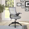 Techni Mobili Mid-Back Mesh Task Office Chair with Height Adjustable Arms, Grey