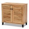 Coolidge Modern and Contemporary Oak Brown Finished Wood 2-Door Shoe Storage Cabinet