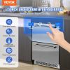 VEVOR 24" Undercounter Refrigerator, 2 Drawer Built-in Beverage Refrigerator with Touch Panel, 5.12 Cu.ft. Capacity, Waterproof Indoor and Outdoor Und