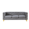 {Contact us for 3D modeling} Velvet Sofa for Living Room,Buttons Tufted Square Arm Couch, Modern Couch Upholstered Button and Metal Legs, Sofa Couch f