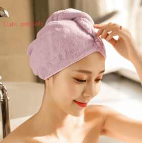 Women's Hair Dryer Cap, Absorbent Dry Hair Towel (Option: 3pcs Light purple65)