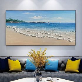 Hand Painting Wall Art Modern Abstract Ocean Landscape Home Living Room hallway bedroom luxurious decorative painting (size: 150x220cm)