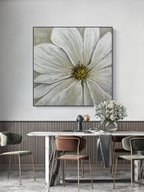 Handmade Best Gray Gold Foil Flower Oil Painting Canvas Acrylic Wall Hand-painted Home Quadros Decoracion For Living Room Gifts (size: 60x60cm)