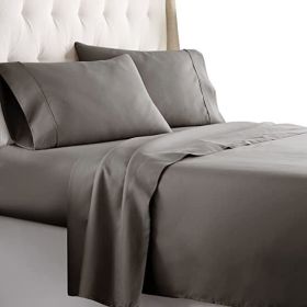 Twin Size Sheets Set - Bedding Sheets & Pillowcases w/ 16 inch Deep Pockets - Fade Resistant & Machine Washable - 3 Piece 1800 Series Twin Bed Sheet S (Piece Type: 3 Piece 1800 Series Twin, Color: Grey)