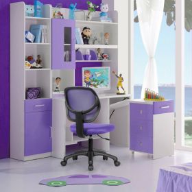 Low-back Computer Task Office Desk Chair with Swivel Casters for Kids (Color: Purple)