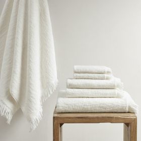 Cotton Dobby Slub 6 Piece Towel Set (Color: as Pic)