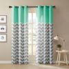 Chevron Printed Room Darkening Grommet Top Panel Pair