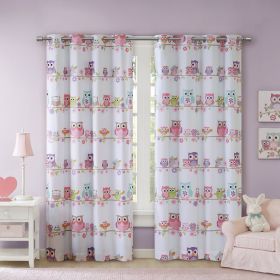 Owl Printed Blackout Curtain Panel (Color: as Pic)