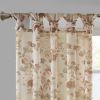 Printed Floral Twist Tab Top Voile Sheer Curtain