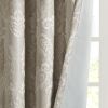 Knitted Jacquard Paisley Total Blackout Grommet Top Curtain Panel