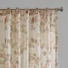 Printed Floral Rod Pocket and Back Tab Voile Sheer Curtain